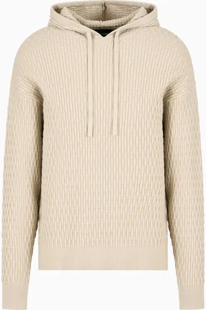 Emporio Armani Maglione con cappuccio in misto viscosa a punto trattenuto