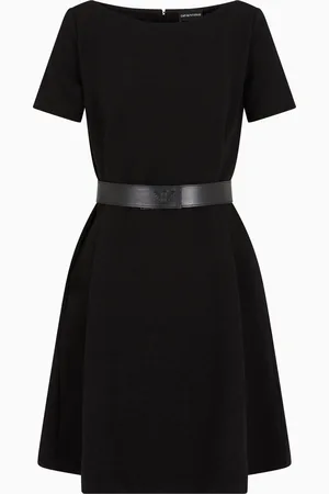 Emporio Armani Abito con scollo barca e cintura in jersey ottoman