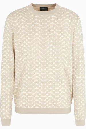 Emporio Armani Maglione in misto lyocell e lana vergine jacquard eagle all over ASV
