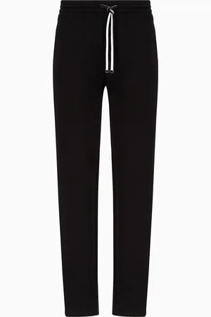 Emporio Armani Pantaloni jogger in double jersey con patch logo aquila