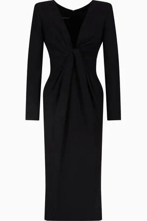 Emporio Armani Abito longuette in tecno cady con torchon
