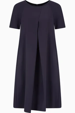 Emporio Armani Abito svasato in tecno cady con maxi piega godet