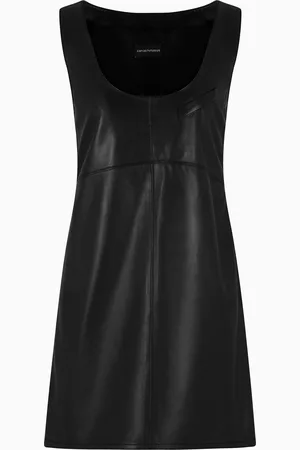 Emporio Armani Abito con scollo tondo in nappa di agnello anilina