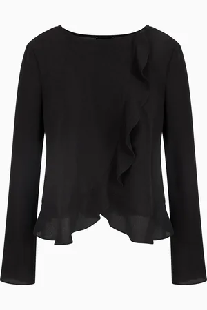 Emporio Armani Giacca camicia con volant in crepe fluido