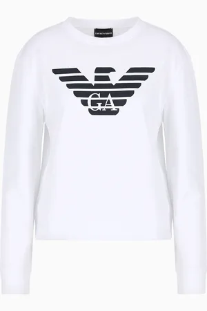 Emporio Armani Felpa in jersey organico con logo ASV