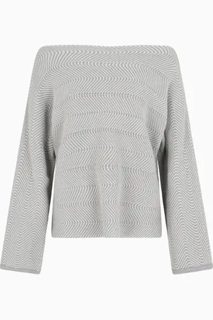 Emporio Armani Maglione scollo a barca con motivo chevron ondulato