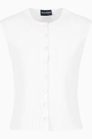 Emporio Armani Gilet in tessuto ottoman traforato