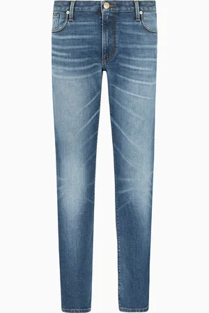 Emporio Armani Jeans J06 slim fit in denim washed con baffature