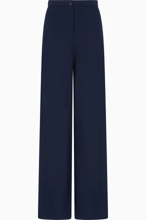 Emporio Armani Pantaloni palazzo in piquet compatto Icon