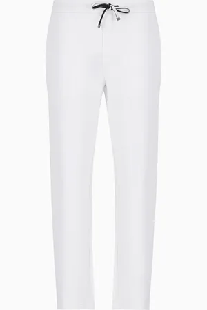 Emporio Armani Pantaloni jogger in double jersey con patch logo aquila