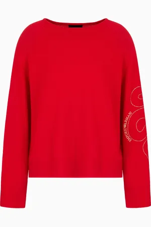 Emporio Armani Maglione in lana vergine con ricamo