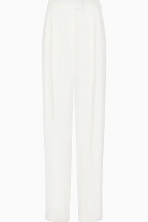Emporio Armani Pantaloni palazzo con pinces in envers satin