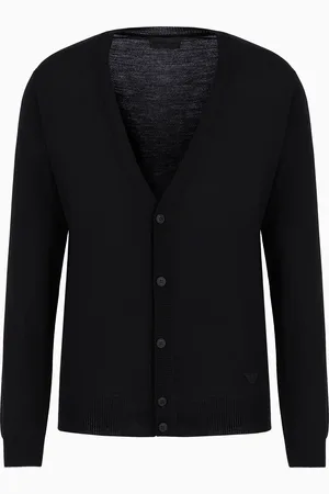 Emporio Armani Cardigan scollo V in lana vergine rasata