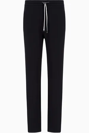 Emporio Armani Pantaloni jogger in double jersey con patch logo aquila