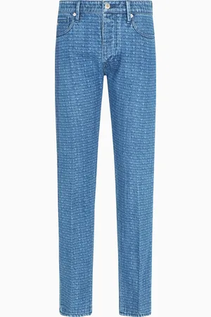 Emporio Armani Jeans J75 slim fit in denim stone wash lettering all over