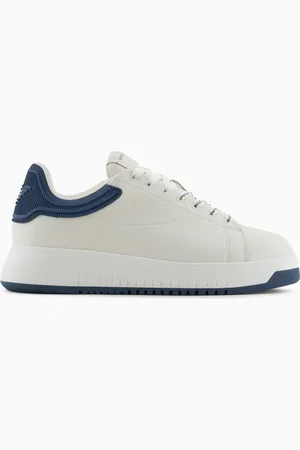 Emporio Armani Sneakers in pelle con retro in gomma e suola zigrinata