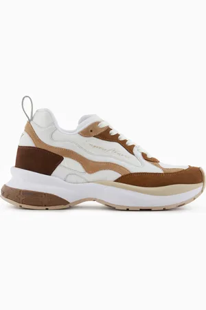 Emporio Armani Sneakers in mesh con dettagli laminati e logo signature