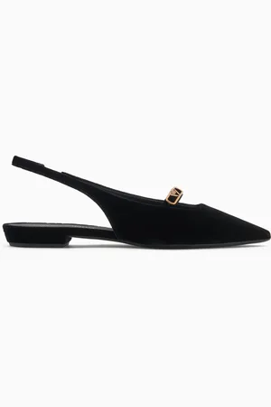 Emporio Armani Ballerine slingback in velluto con placca aquila