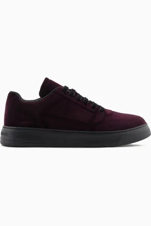 Emporio Armani Sneakers in velluto con logo laterale