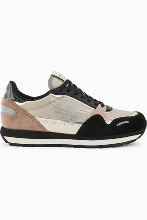 Emporio Armani Sneakers in suede con dettagli in nylon e reflex