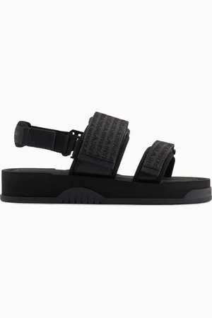 Emporio Armani Sandali in scuba e jacquard logo lettering