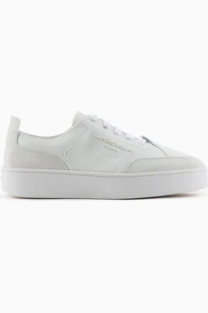 Emporio Armani Sneakers in pelle con dettagli in suede e logo a rilievo