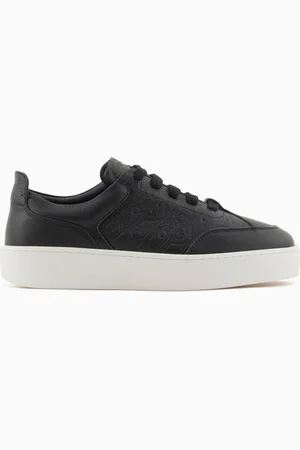 Emporio Armani Sneakers in pelle stampa cervo con dettaglio monogram