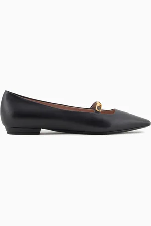 Emporio Armani Ballerine a punta in nappa con placca aquila