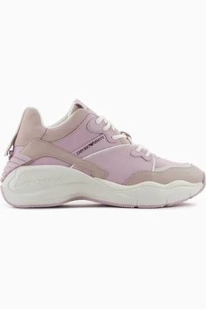 Emporio Armani Sneakers in pelle e suede con maxi suola