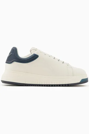 Emporio Armani Sneakers in pelle con retro semitrasparente e suola zigrinata