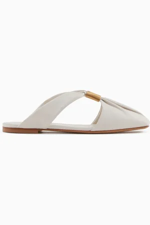 Emporio Armani Mules in nappa con logo metallico