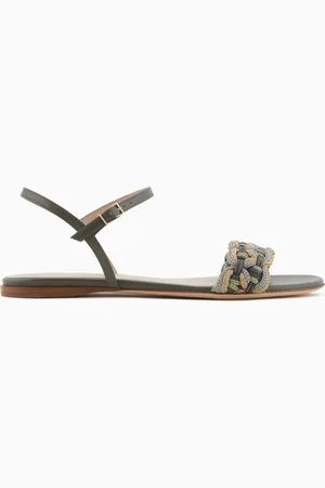 Giorgio Armani Sandali flat in pelle con dettaglio sautage