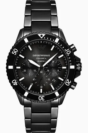 Emporio Armani Orologio cronografo in ceramica nera