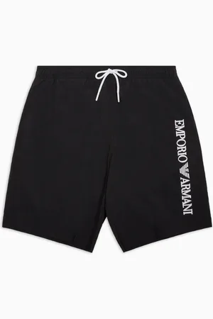 Emporio Armani Costume bermuda con ricamo logo verticale