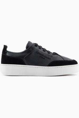 Emporio Armani Sneakers in pelle con dettagli in suede e logo a rilievo