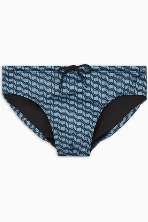 Emporio Armani Costume slip in lycra riciclata logo all over ASV