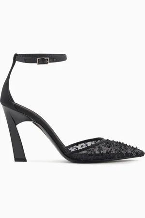 Emporio Armani Décolleté in tessuto ricamato con cinturino