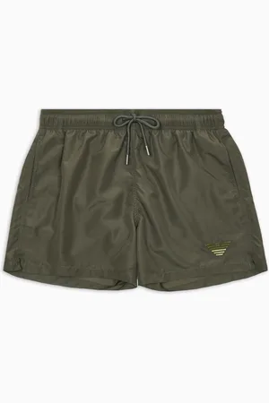 Emporio Armani Costume shorts con ricamo aquila bicolor