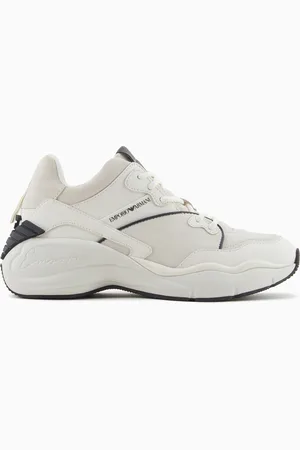 Emporio Armani Sneakers in pelle e suede con maxi suola