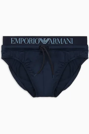 Emporio Armani Costume slip in microfibra riciclata Logoband ASV