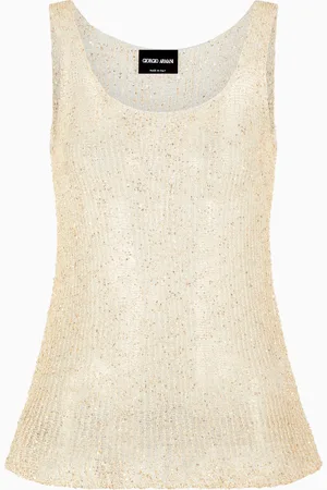 Giorgio Armani Top in maglia di lurex e paillettes