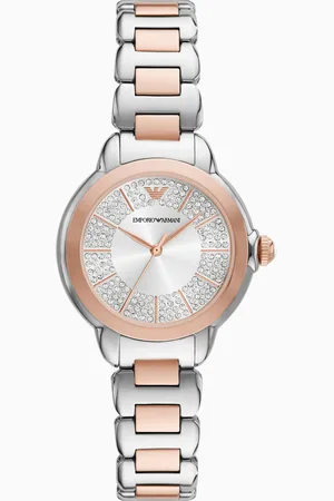 Emporio Armani Orologio a tre lancette in acciaio inossidabile bicolore