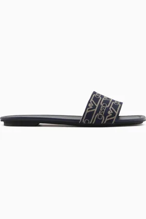 Emporio Armani Sandali in canvas jacquard monogram all over