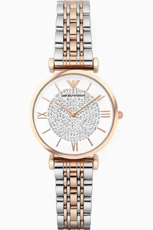 Emporio Armani Orologio da donna a due sfere con bracciale in acciaio bicolore