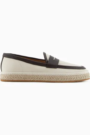 Giorgio Armani Mocassini in canvas e nappa con suola in corda