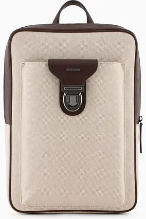 Emporio Armani Zaino in canvas con dettagli in pelle