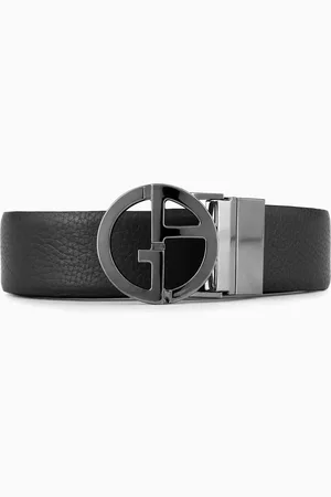 Giorgio Armani Cintura GA reversibile in pelle bimateriale