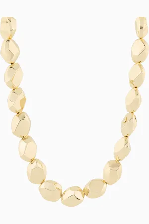 Emporio Armani Collana con perline in ottone color oro