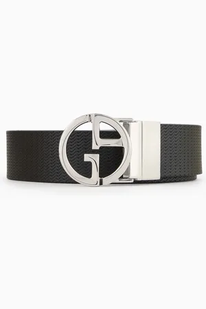 Giorgio Armani Cintura GA in pelle stampata