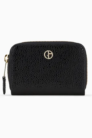 Giorgio Armani La Prima portacarte ziparound mini in vernice effetto chicco di riso